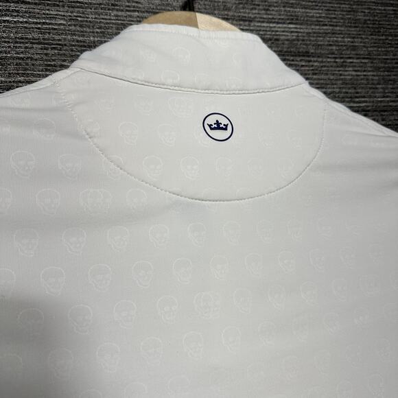 Peter Millar Pullover Boys Small 7-8 White Skull AOP Long Sleeve Golf - Picture 15 of 16